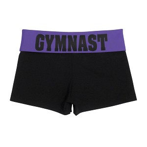 Black/Purple Foldover Shorts